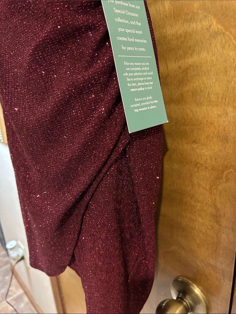 Sparkle Burgundy Wrap Mini Dress - Homecoming - Picture 5 of 10